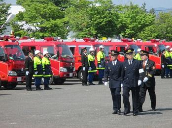 郡山市消防団・郡山消防本部春季連合検閲式2の写真