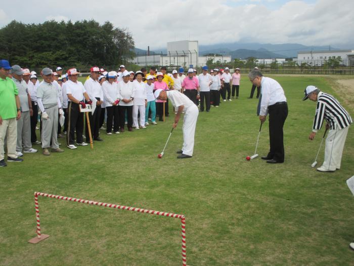 福島県総合体育大会ゲートボール競技大会開会式の写真