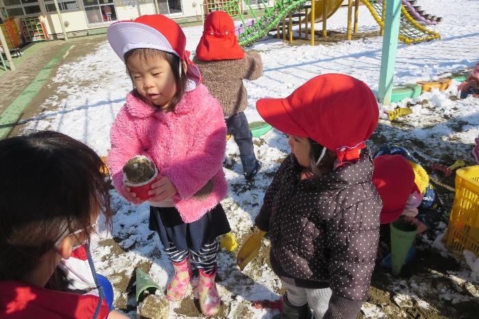 ひよこ組女の子と雪