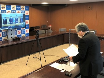 日本大学工学部「キャンパス強靭化プロジェクト」に対する感謝状贈呈式の画像1
