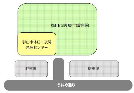 郡山市医療介護病院の見取り図のイラスト