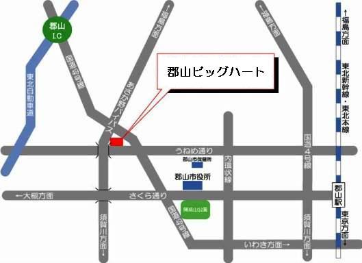 郡山ビッグハートの地図のイラスト