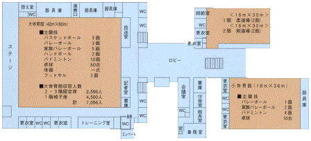 総合体育館1階平面図