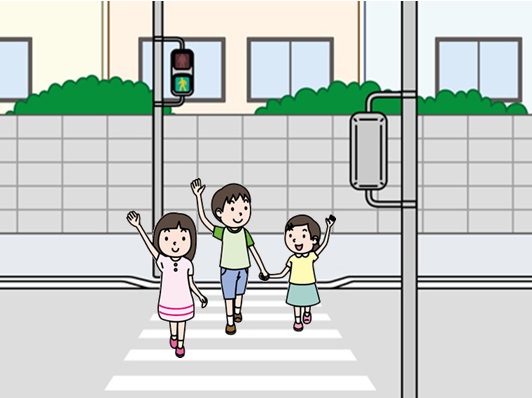 横断歩道を歩く子どもたち