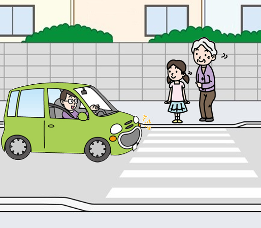 道路横断中の交通事故防止の画像