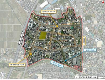 富田第二土地区画整理事業位置図