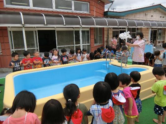 プール開き、安全祈願