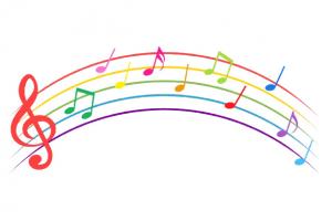 音符虹のイラスト