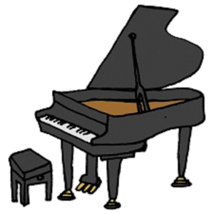 老朽化したピアノのイラスト