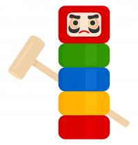 だるま落としのイラスト