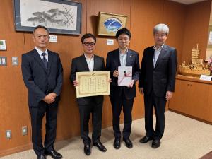 寄附受納・感謝状贈呈（株式会社中原商事様）