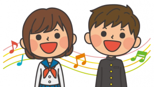 学生混声合唱のイラスト
