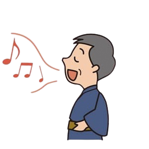 詩吟の男性イラスト