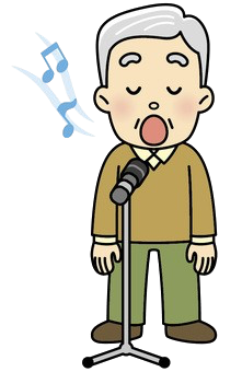 老人男性の詩吟イラスト