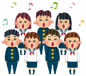 学生合唱のイラスト