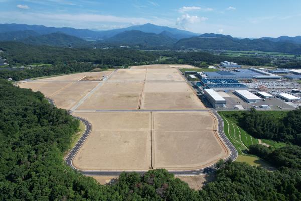 郡山西部第一工業団地（第2期工区）の空撮写真です。