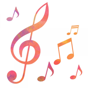 鮮やかな音符のイラスト