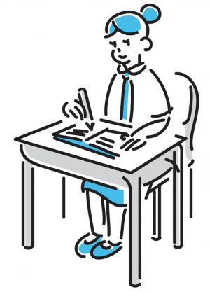 勉強する学生