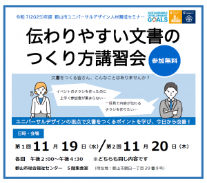 令和7年度伝わりやすい文書のつくり方講習会チラシ