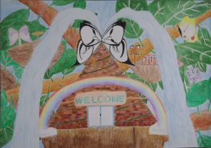 空に浮かぶ蝶々の島