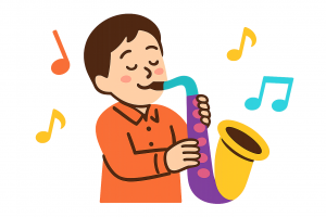 サクソフォンを演奏する男性のイラスト