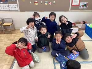 お遊戯会終了後のさくら組さん