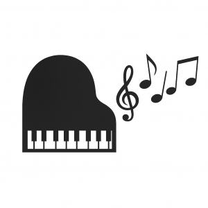 ピアノと音符のイラスト
