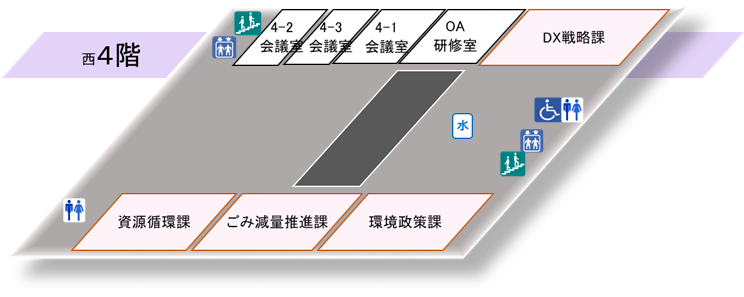 西庁舎４階フロアマップ