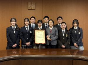 安積高等学校吹奏楽部木管六重奏による市長表敬