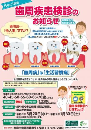 歯周疾患検診のお知らせチラシ画像