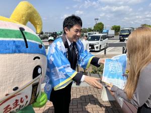 東北自動車道安積パーキングエリアでの観光情報発信①