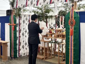 福島郡山LlタウンF棟敷地開発造成工事地鎮祭①