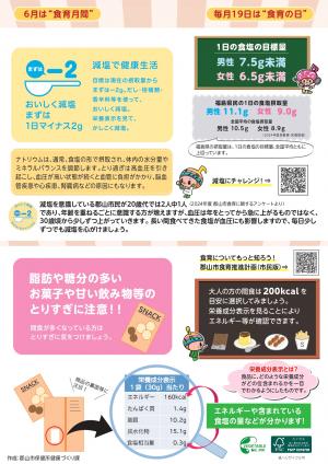 食育チラシ保護者裏