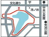 酒蓋公園の位置図のイラスト