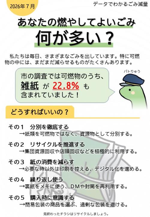 データで見るごみ減量　表面
