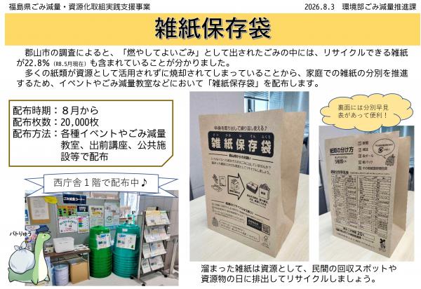 雑紙保存袋の説明