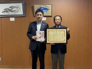 寄附受納・感謝状贈呈（株式会社日和田ショッピングモール様）
