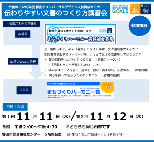 令和8年度伝わりやすい文書のつくり方講習会　チラシ画像