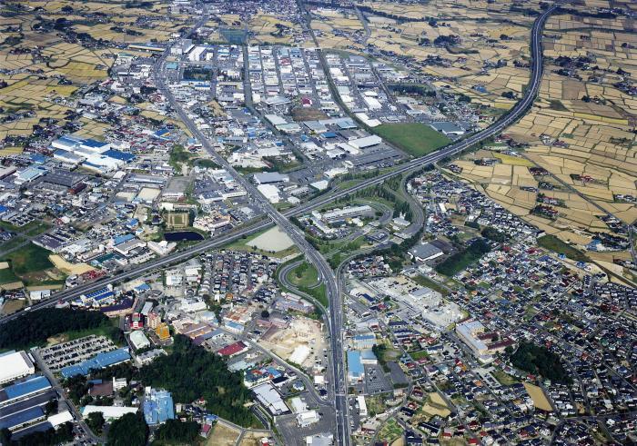 郡山流通業務団地の上空写真