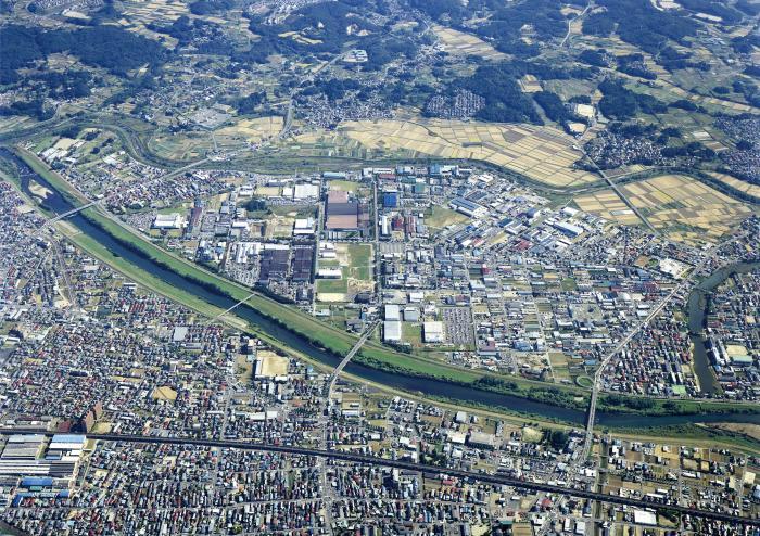 郡山中央工業団地の上空写真