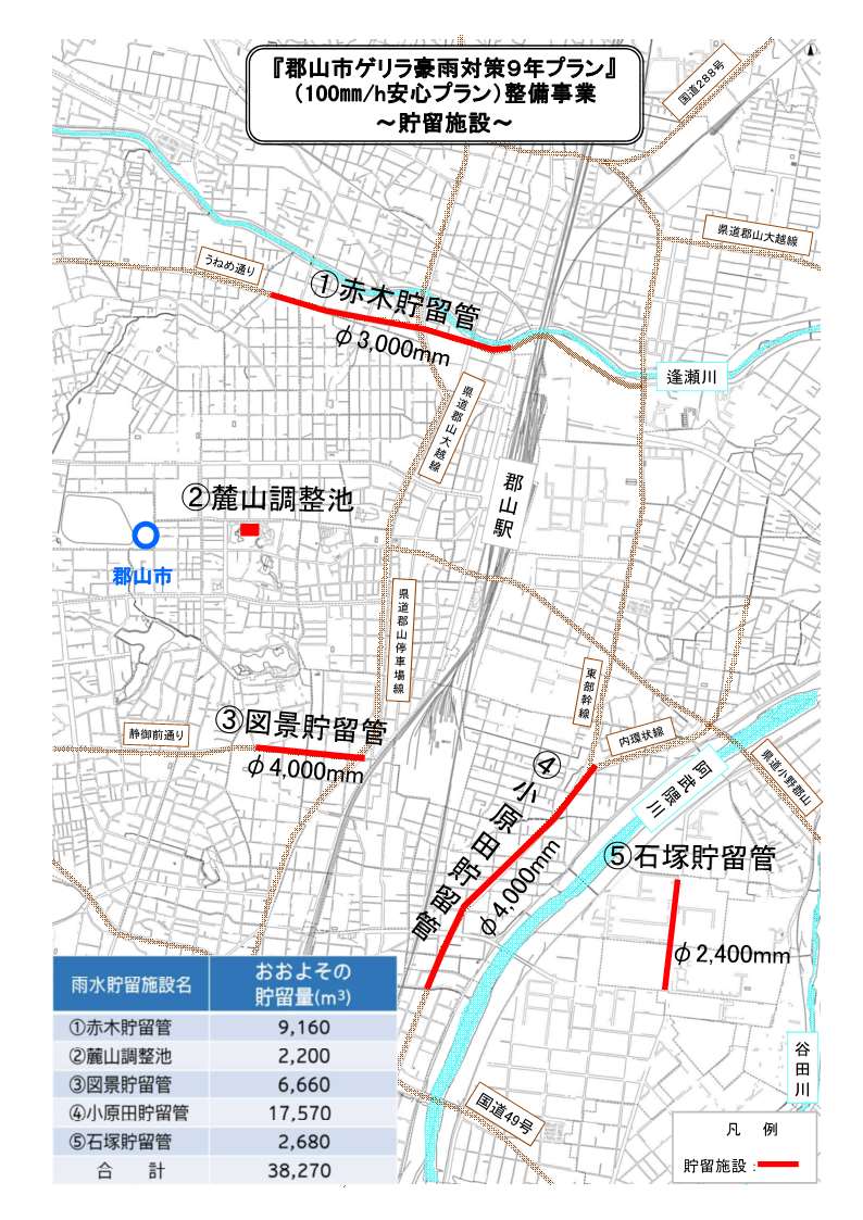 雨水貯留施設位置図