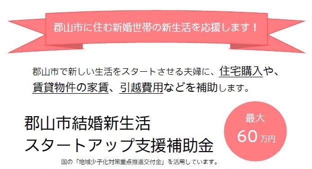 郡山市結婚新生活スタートアップ支援補助金の画像