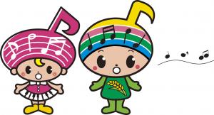 がくとくんとおんぷちゃんのコーラスのイラスト