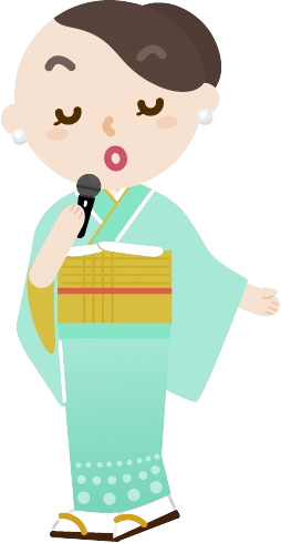 演歌を歌う女性のイラスト