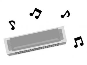 ハーモニカ音符のイラスト