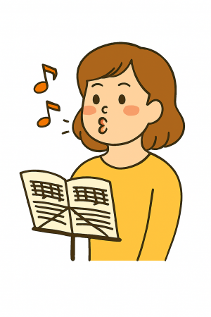 口笛の女性のイラスト