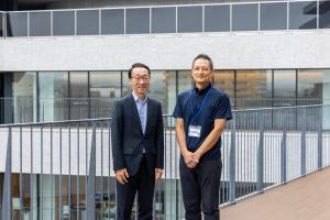 取材を受けてくれたおおまちてらすの椎名さんと二瓶さん