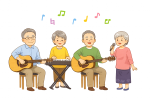 フォークソング発表会のイラスト