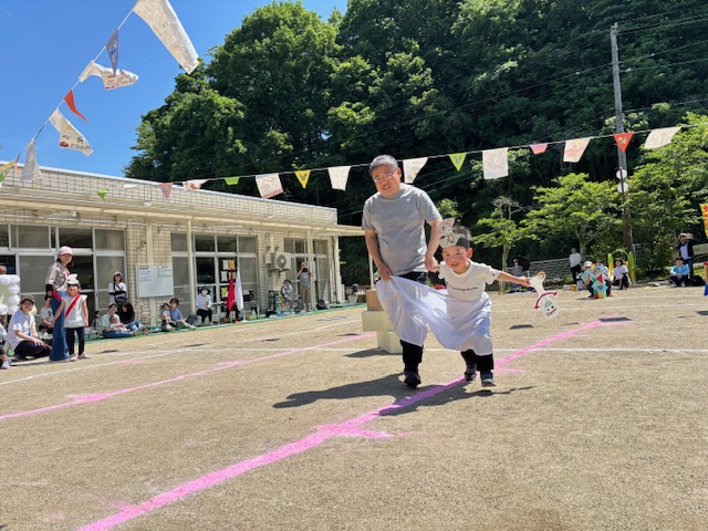 親子でデカパンリレー