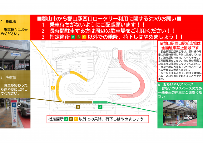 郡山市から郡山駅西口ロータリー利用に関する3つのお願い